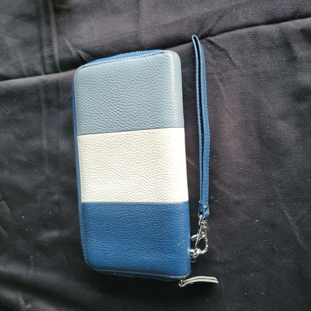 No Brand~Blue and Gray Colorblock Wallet